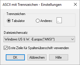 Formate_Import_Datei_öffnen_ASCII_Tabellenauswahl_txt_Spaltenüberschrift